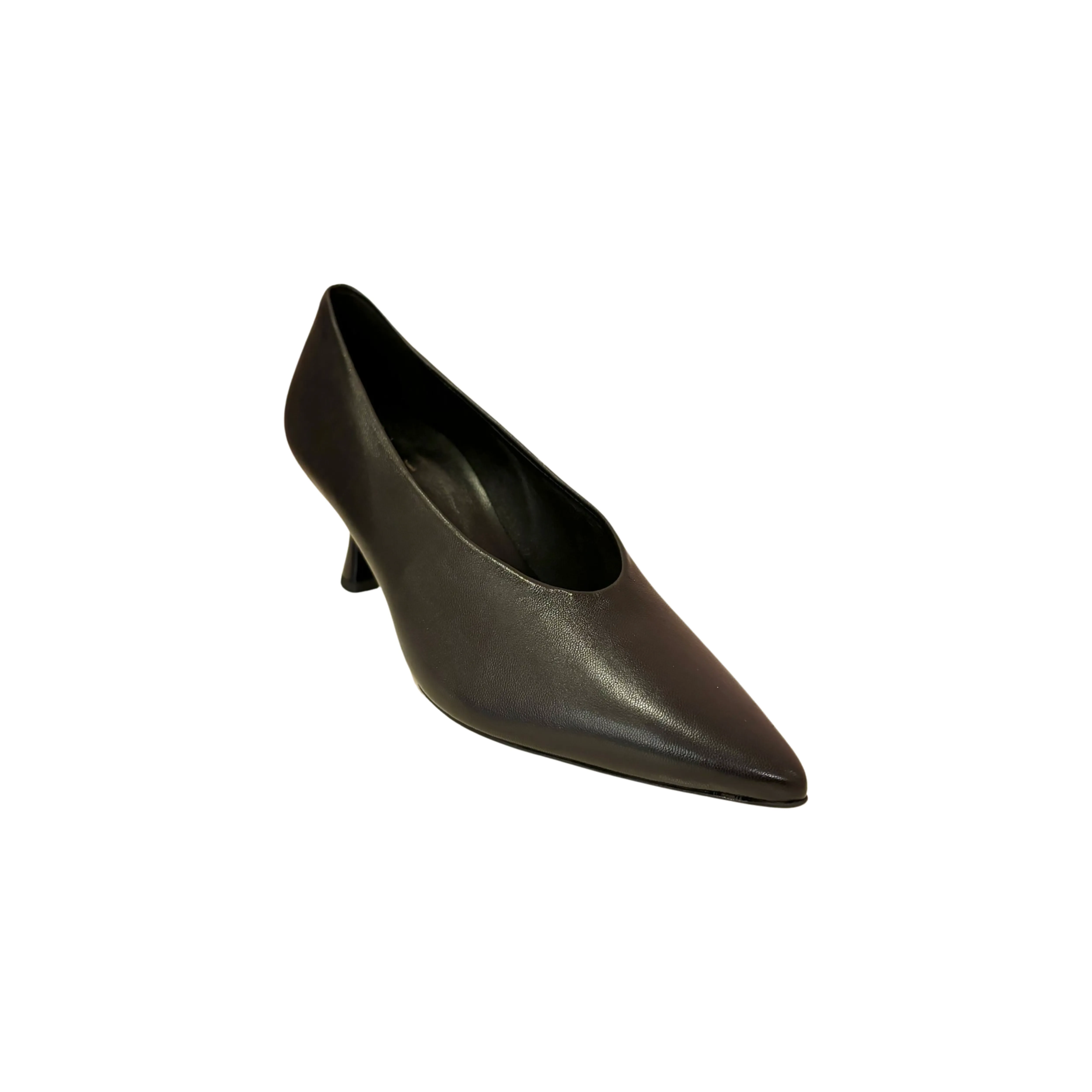 106000 Black Leather Sculpture Pump