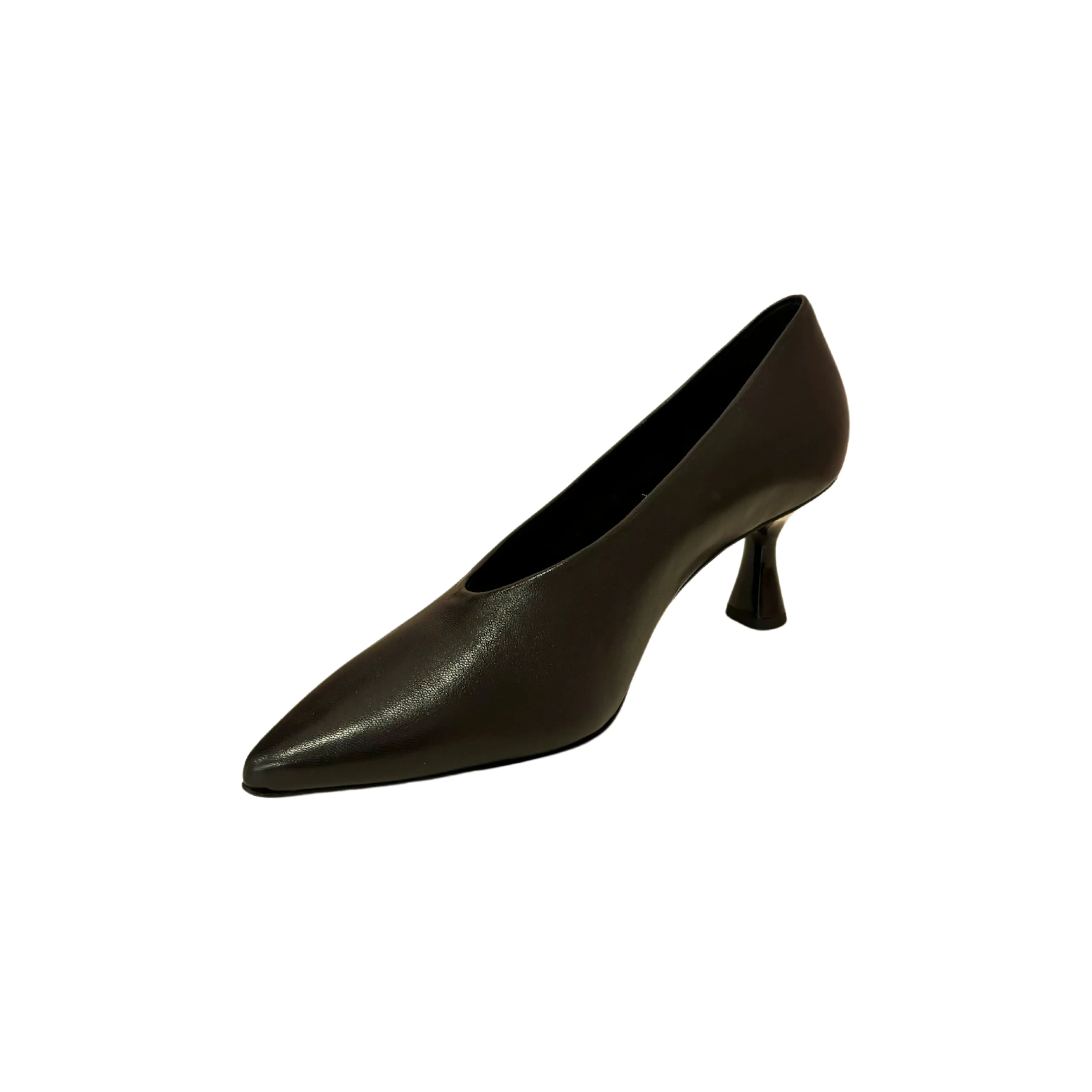 106000 Black Leather Sculpture Pump