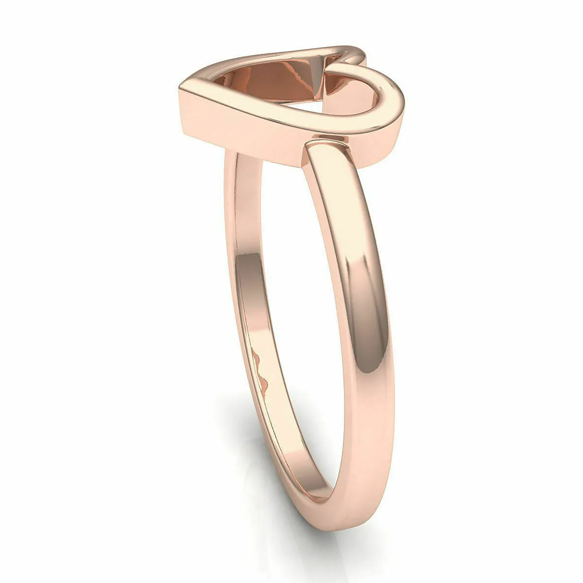 18k Ring Solid Rose Gold Ladies Jewelry Modern Heart Pattern CGR7R