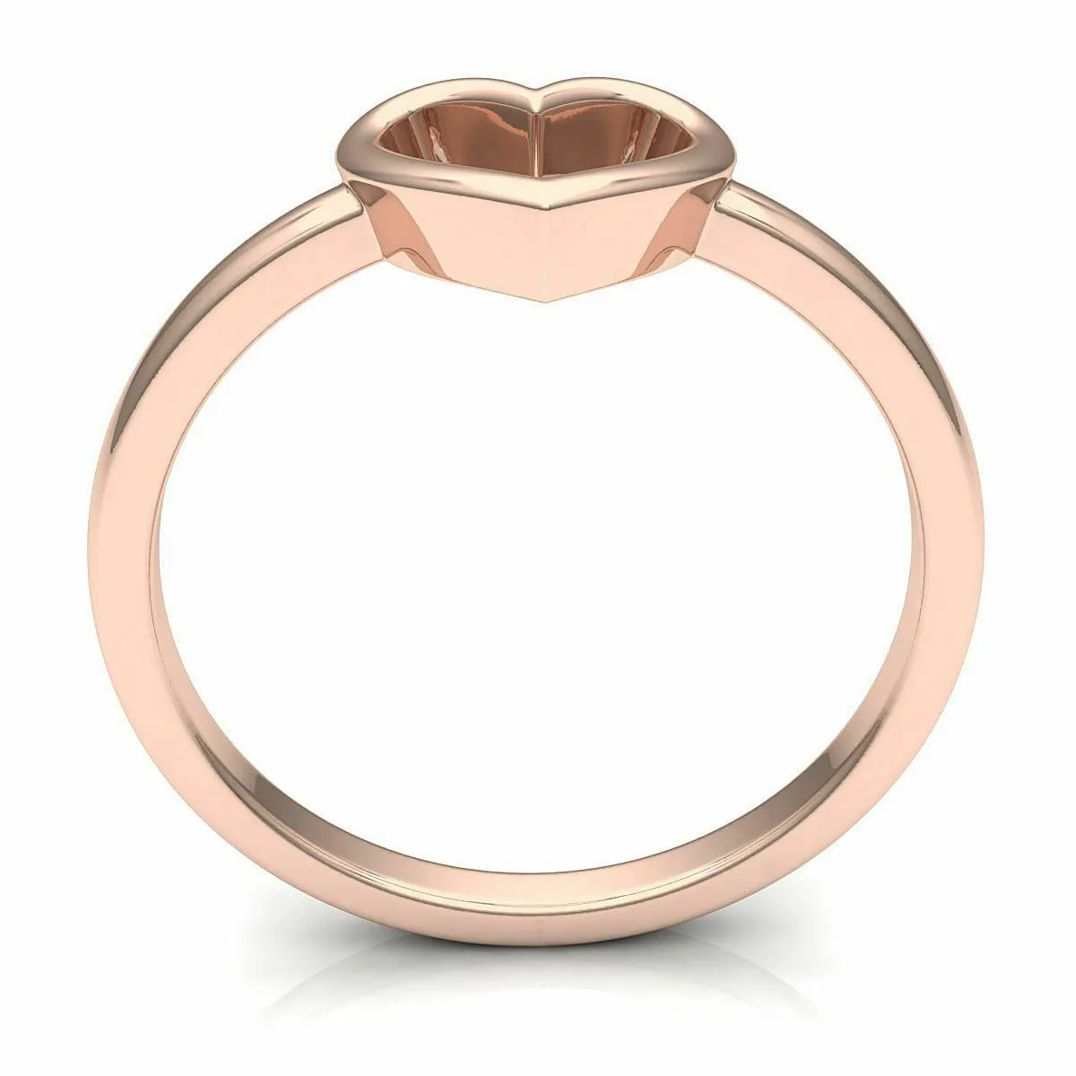 18k Ring Solid Rose Gold Ladies Jewelry Modern Heart Pattern CGR7R