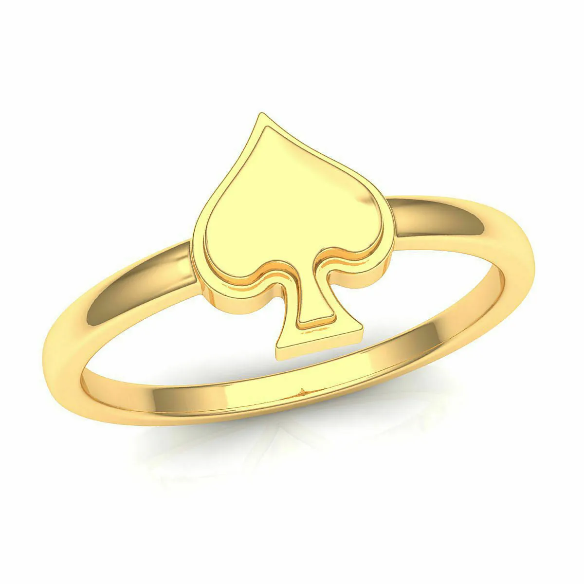 22k Ring Solid Yellow Gold Ladies Jewelry Elegant Simple Spade Design RCGR56