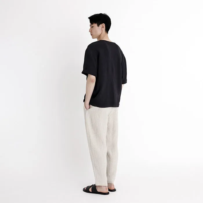 7115 By Szeki Signature Gauze Pocket T-Shirt Black