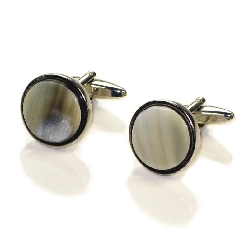 ABBEYHORN Cufflinks - Round Oxhorn