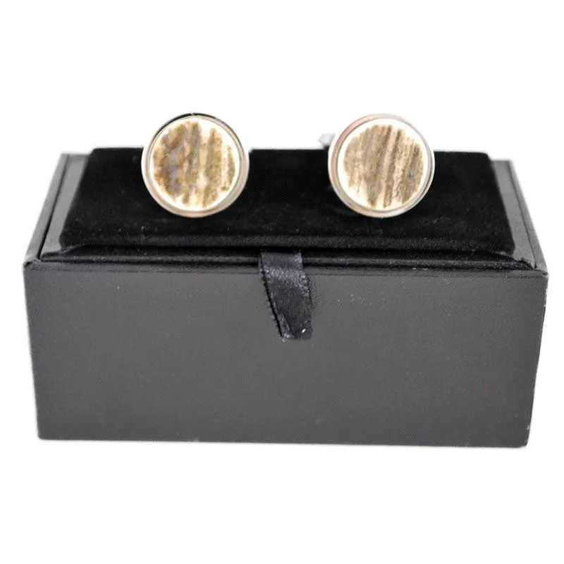 ABBEYHORN Cufflinks - Round Stag Antler