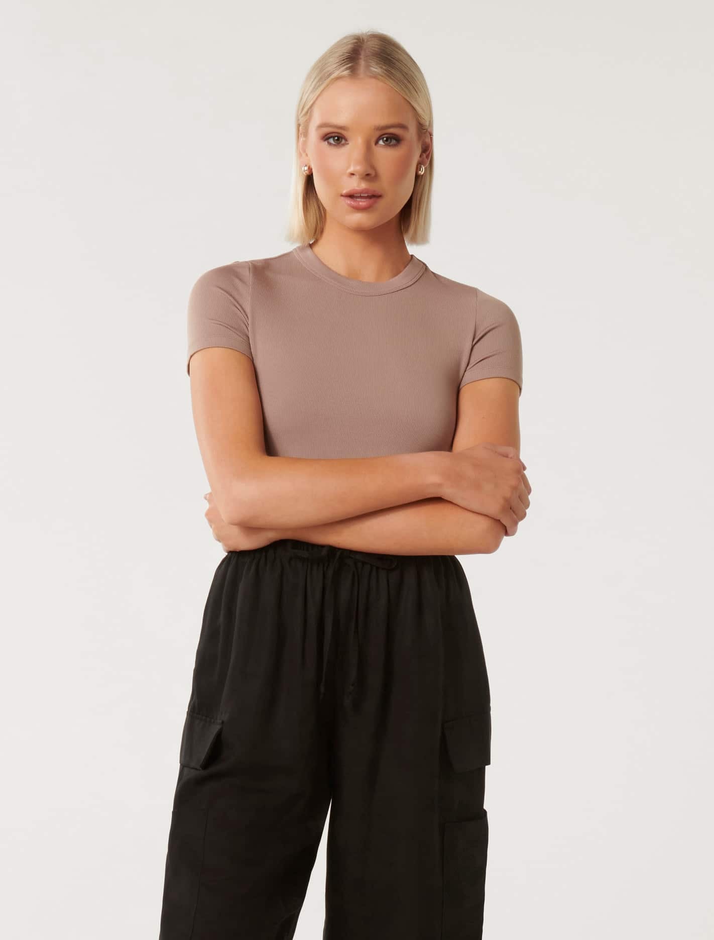 Abigail Wide Rib Neck T-Shirt