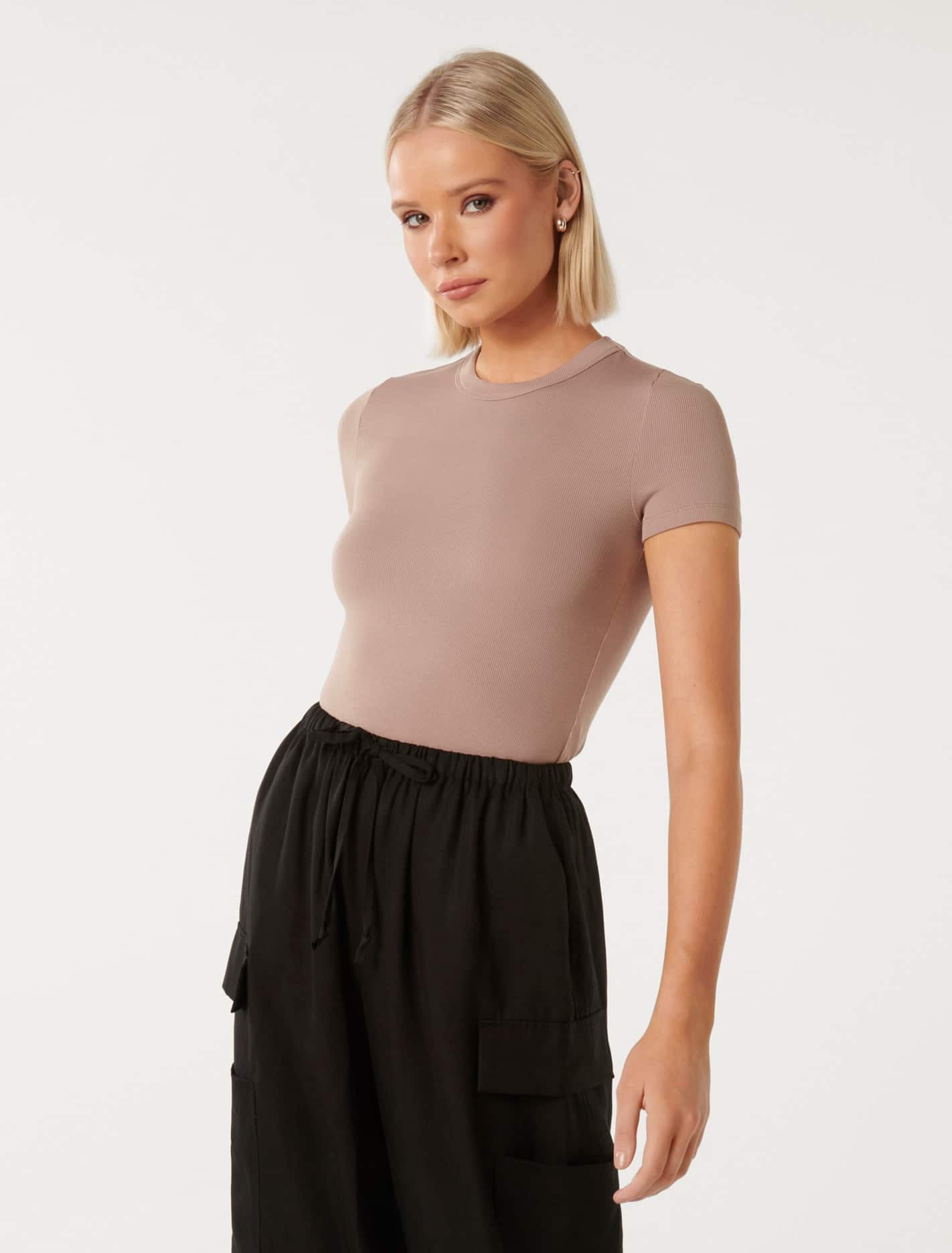 Abigail Wide Rib Neck T-Shirt