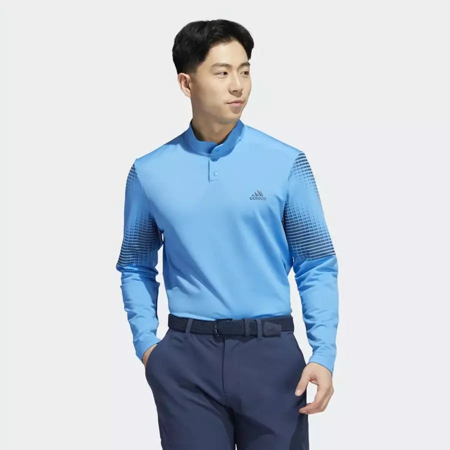 Adidas Statement COLD.RDY Long Sleeve Polo Shirt - Blue