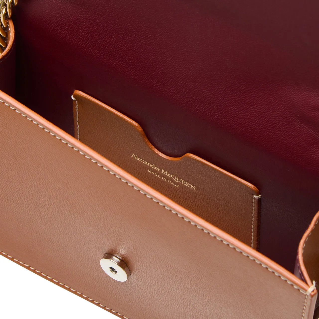 ALEXANDER MCQUEEN Skull Clutch Bag - Caramel Tan