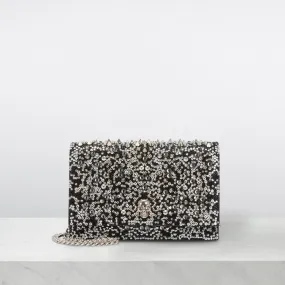 ALEXANDER MCQUEEN Studded Skull Clutch Bag - Black Crystal