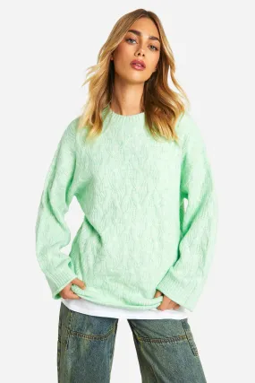 All Over Soft Knit Cable Obersized Sweater