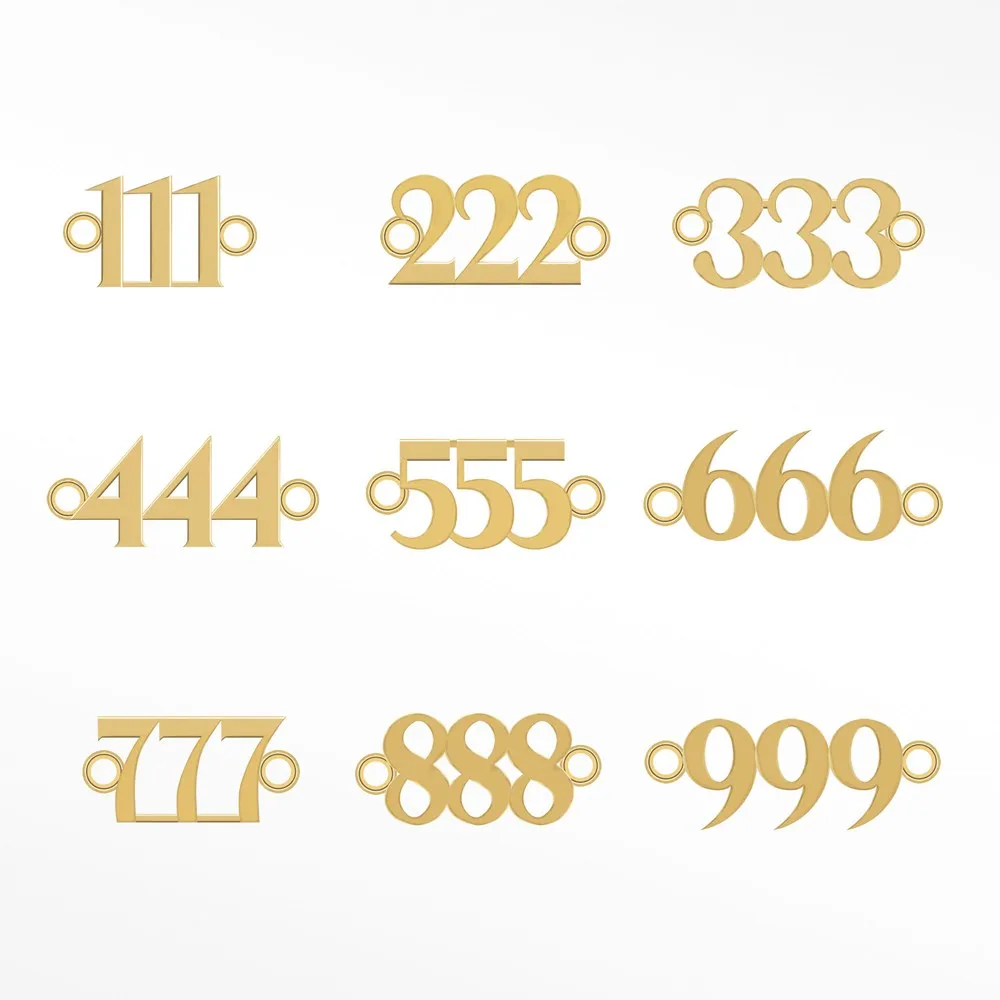 Angel Numbers 6mm 14k Yellow Gold Connectors for Permanent Jewelry