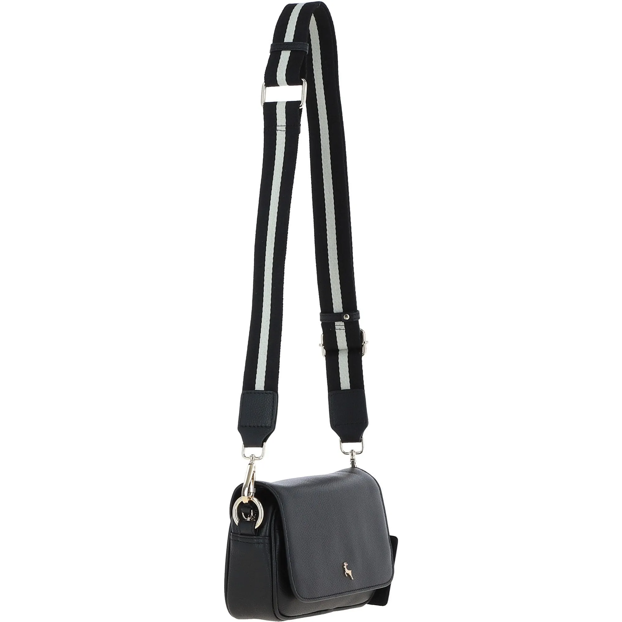 Ashwood Real Leather Flapover Crossbody Bag Black: 64295