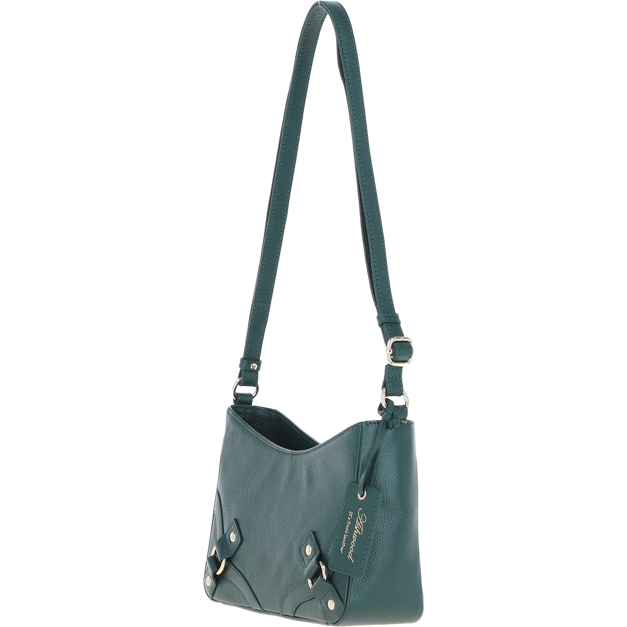 Ashwood Top Zip Leather Crossbody Bag Green: Z-78