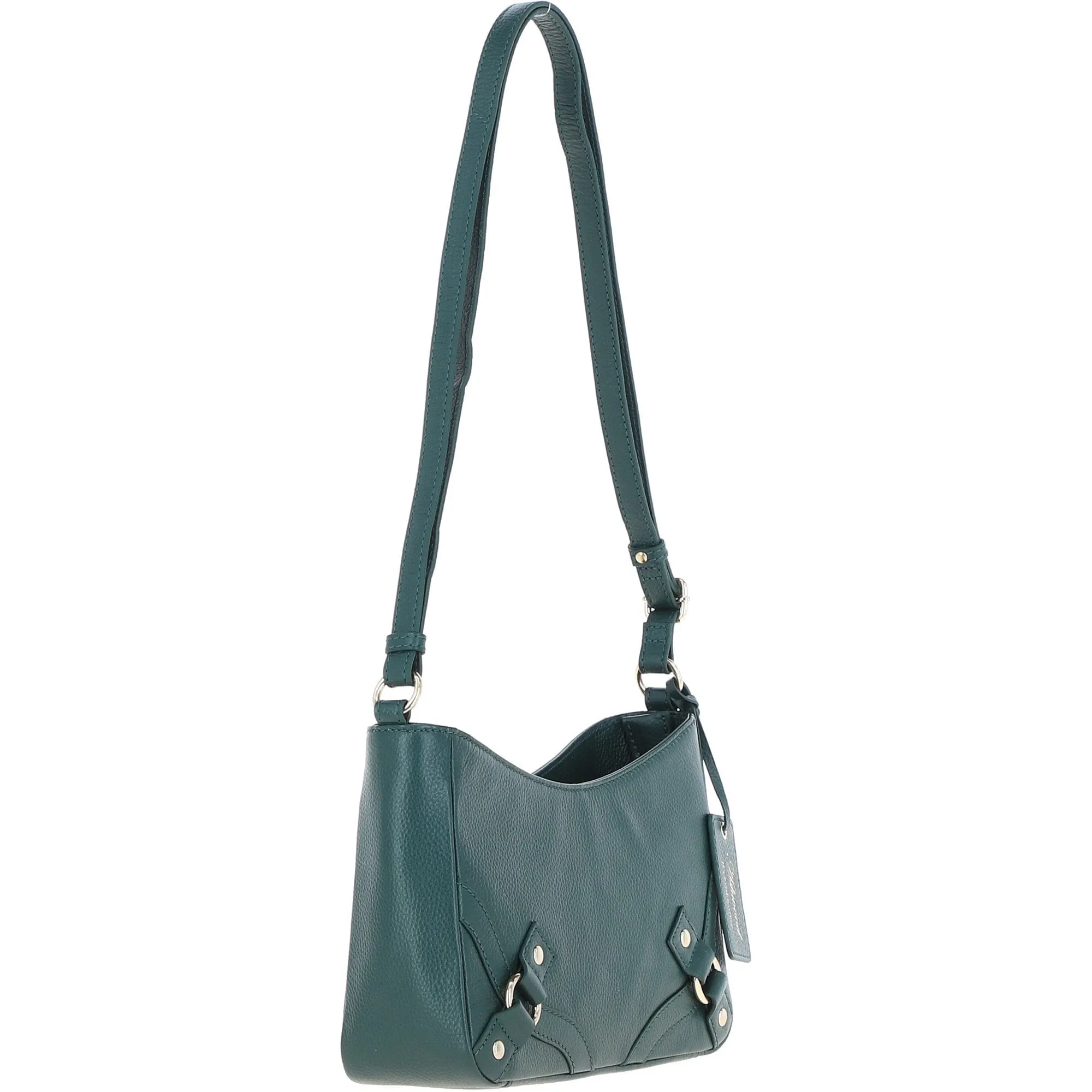 Ashwood Top Zip Leather Crossbody Bag Green: Z-78