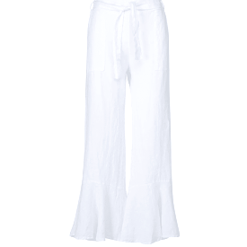 Astrid Italy Hampton Linen Pants in White