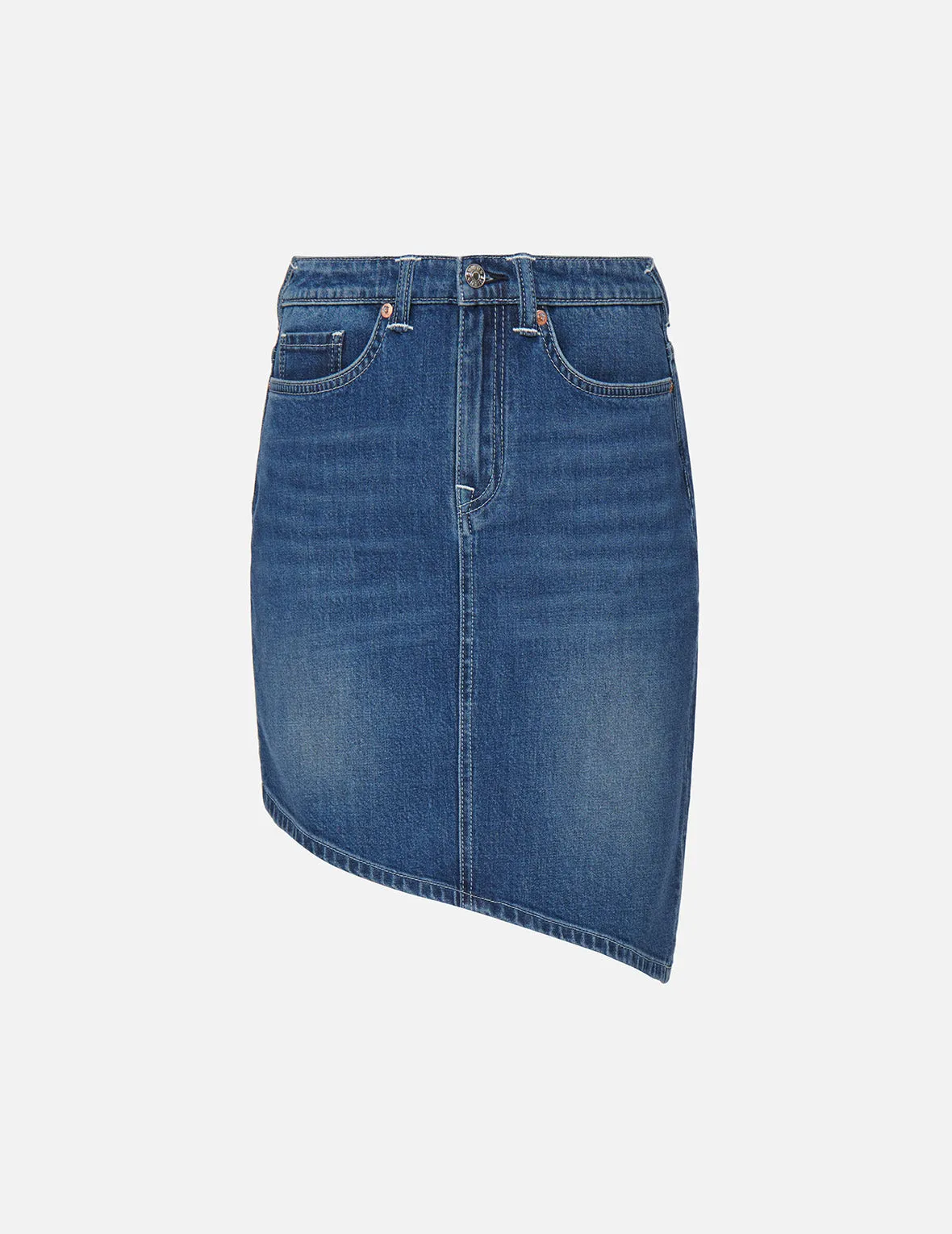 Asymmetric Cut Denim Skirt