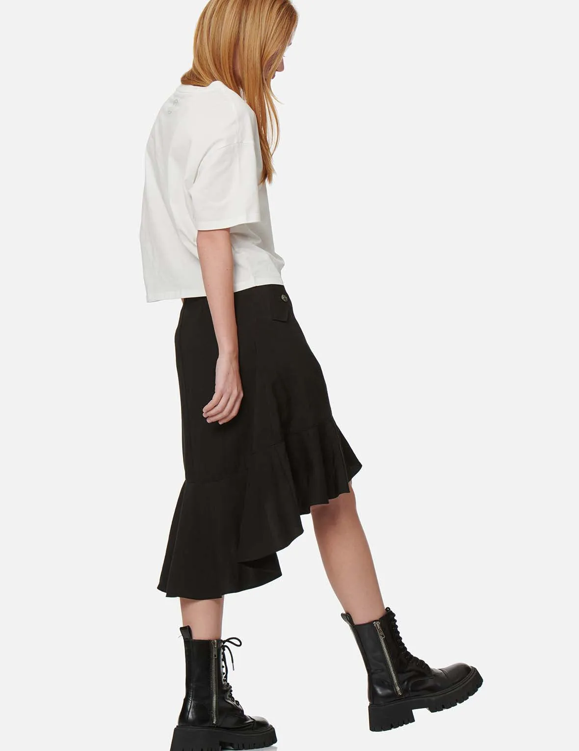 Asymmetric Ruffle Skirt