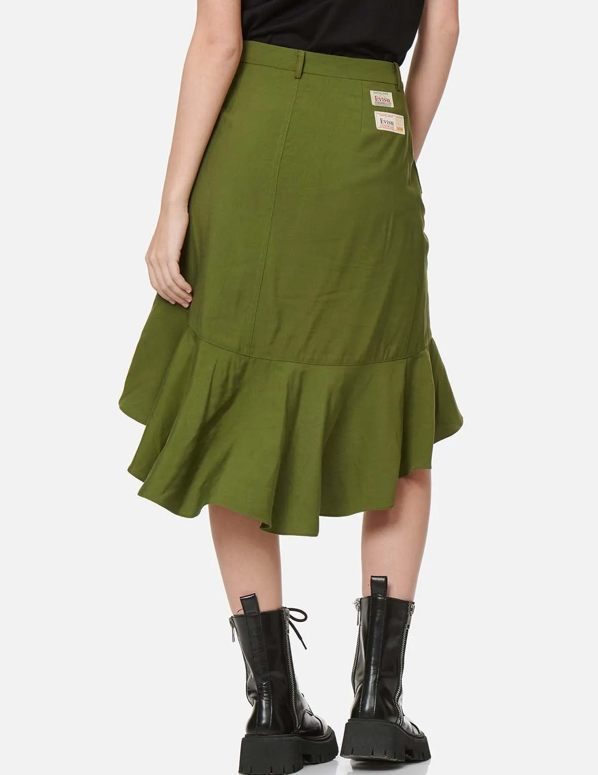 Asymmetric Ruffle Skirt