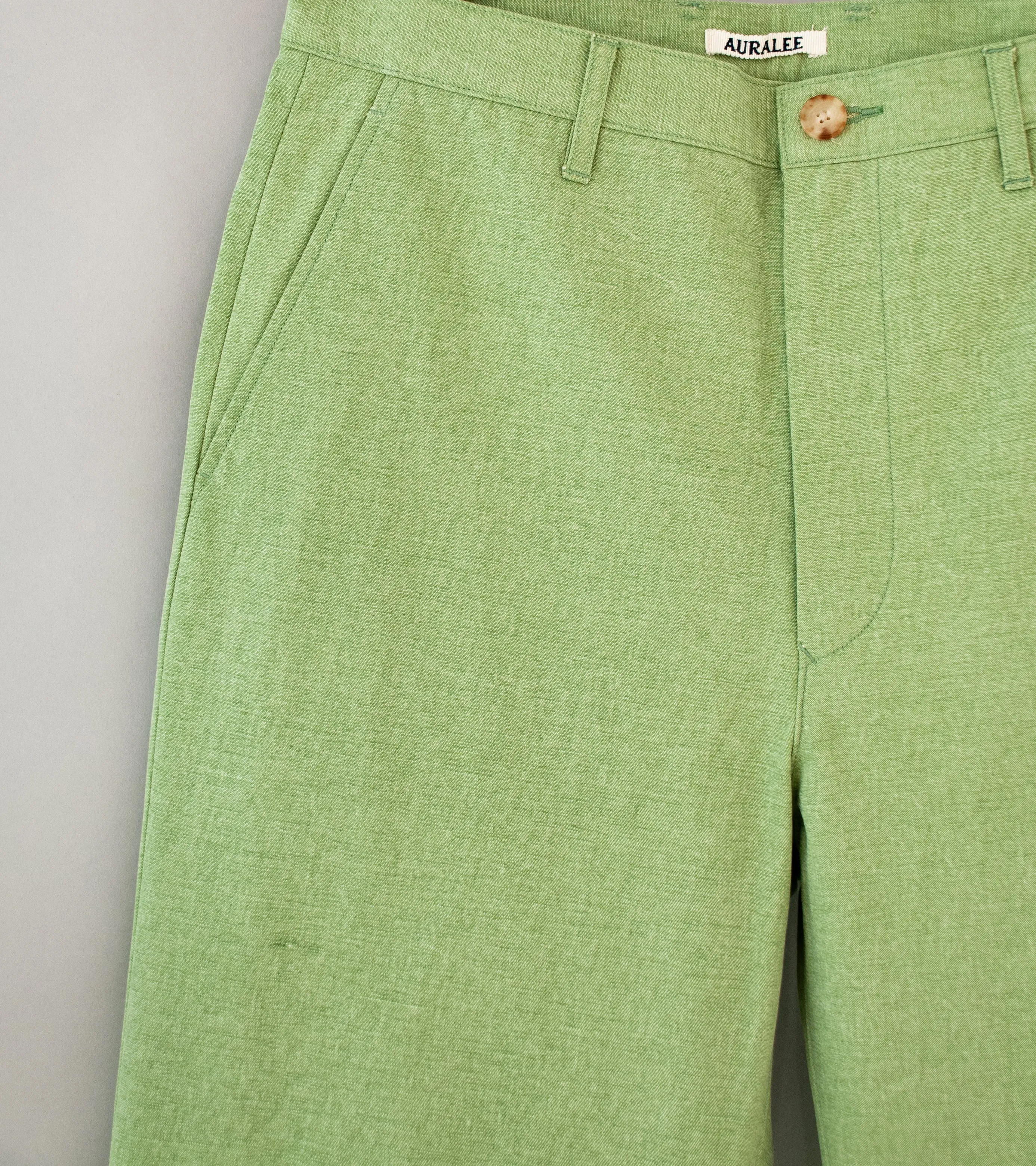 Auralee 'Washed Hard Twist Canvas Pants' (Green)