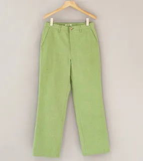 Auralee 'Washed Hard Twist Canvas Pants' (Green)