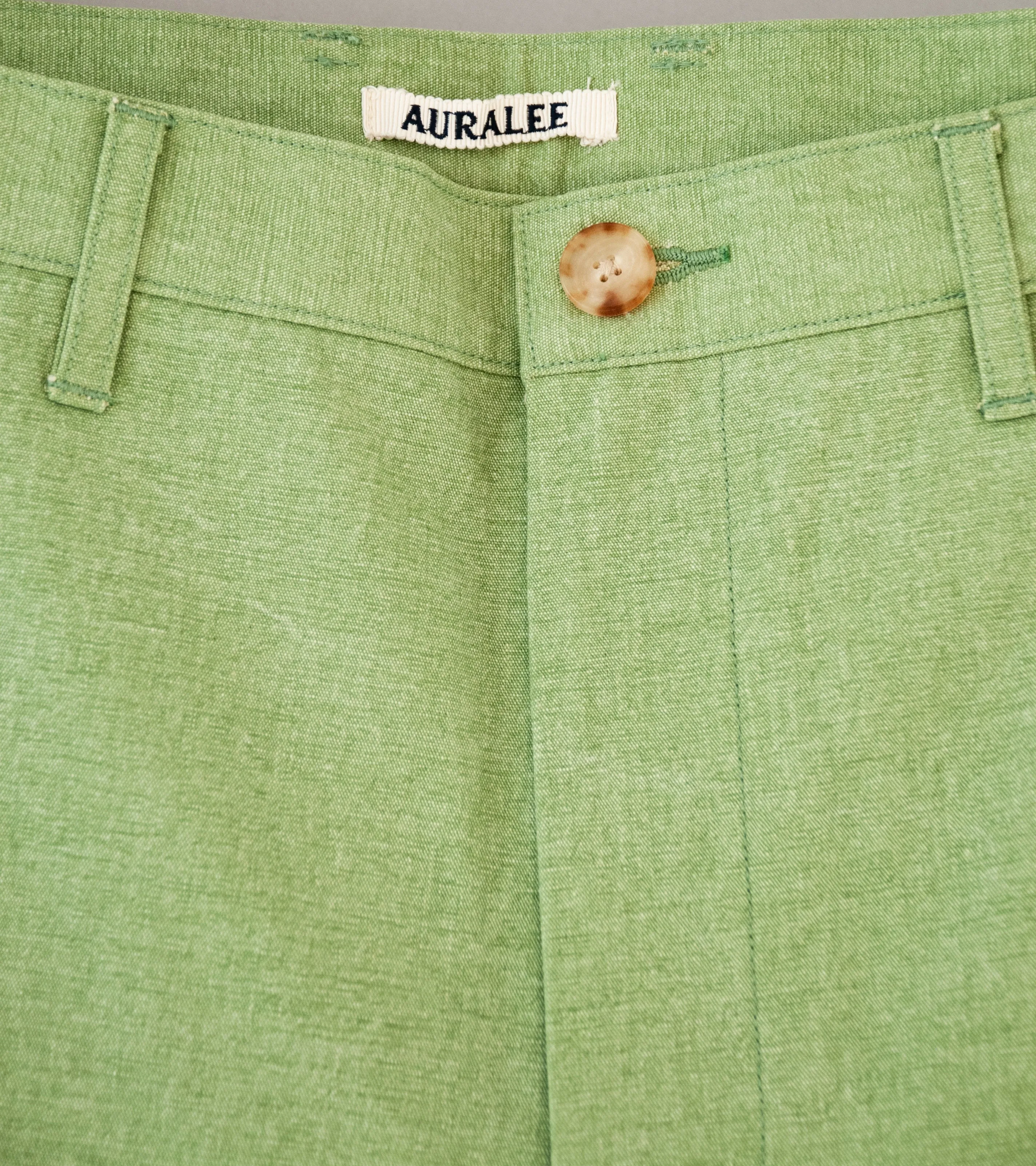 Auralee 'Washed Hard Twist Canvas Pants' (Green)