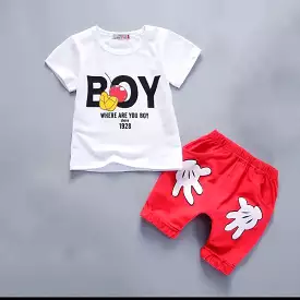 Baby Boy Clothes Sets Newborn Baby Cotton T-shirt Tops +Shorts X4552428