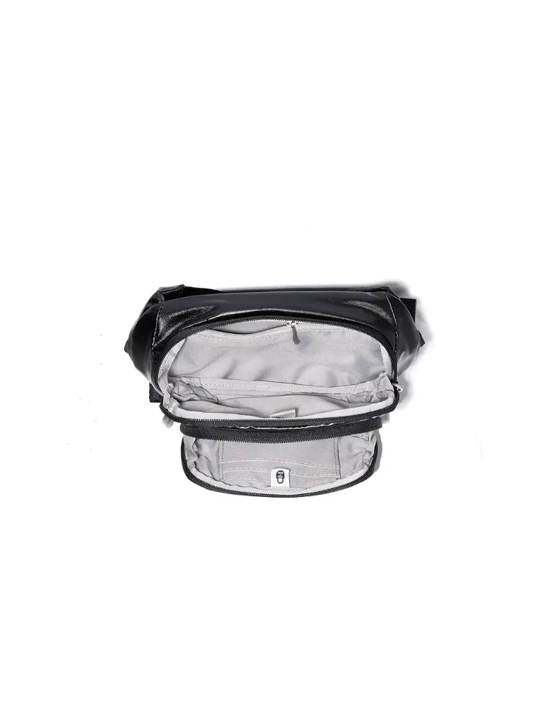 Baggallini On The Go Belt Bag Waist Pack in Black Gloss Ripstop