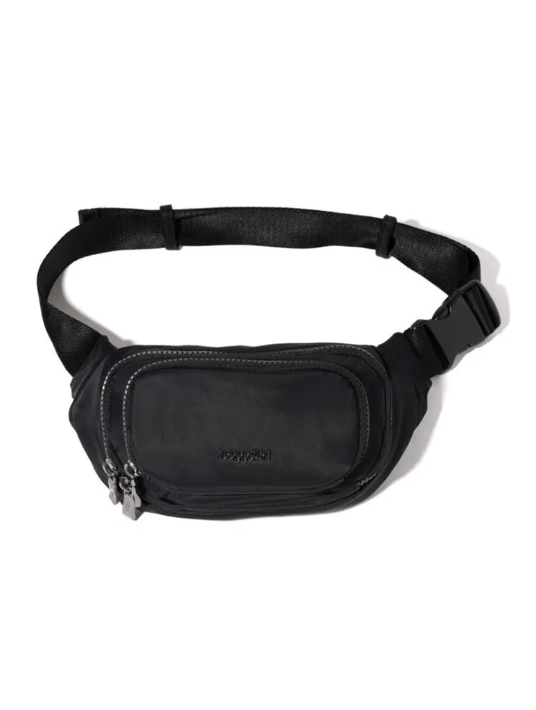 Baggallini On The Go Belt Bag Waist Pack in Black Twill