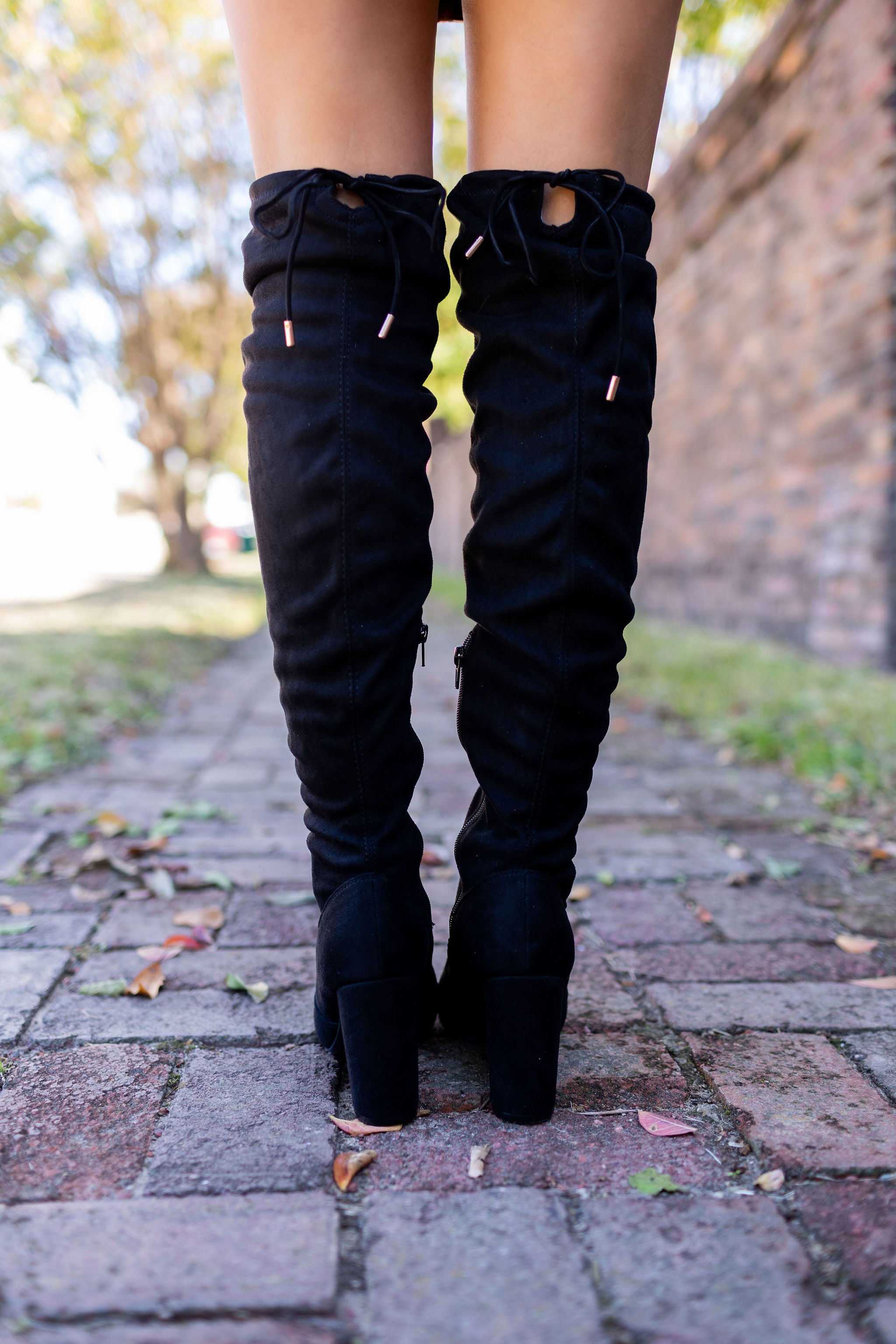 Bella Black Thigh High Boots