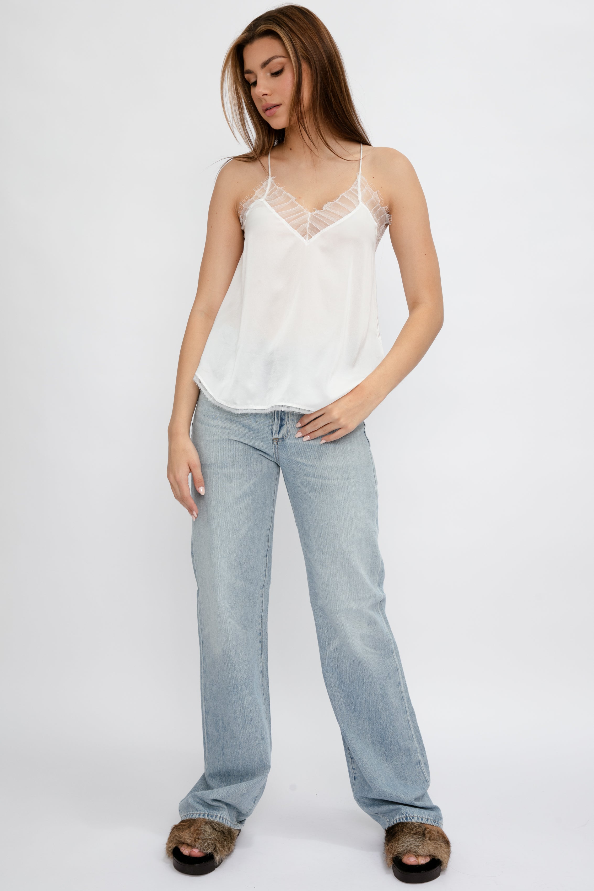 Berwyn Silk Camisole in Ecru