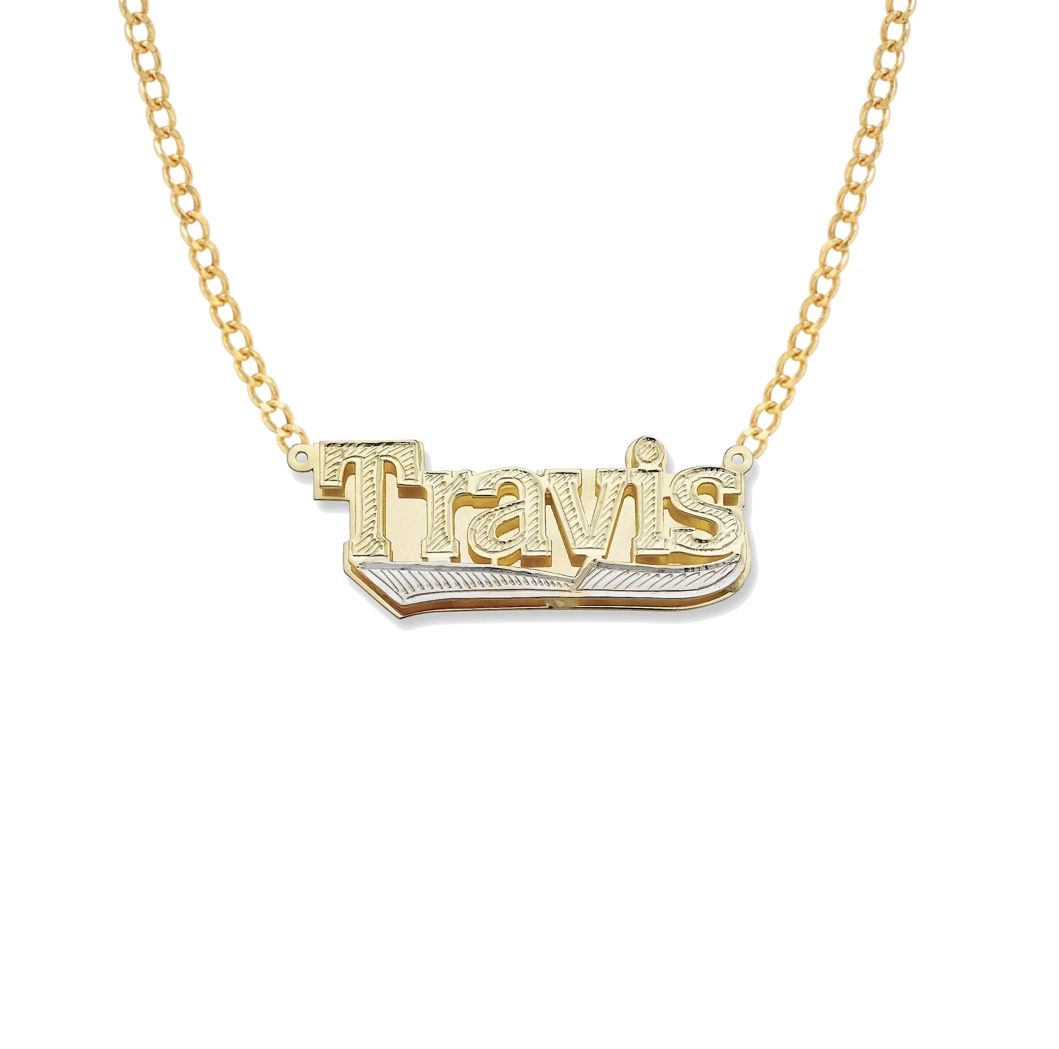 Better Jewelry 10K Gold Double Nameplate Necklace