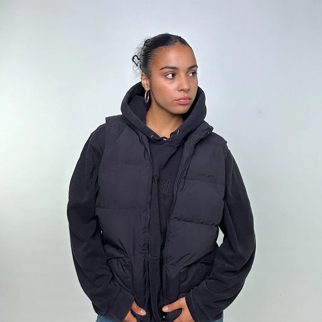 Black 90s Carhartt Puffer Jacket Coat Gilet (L)