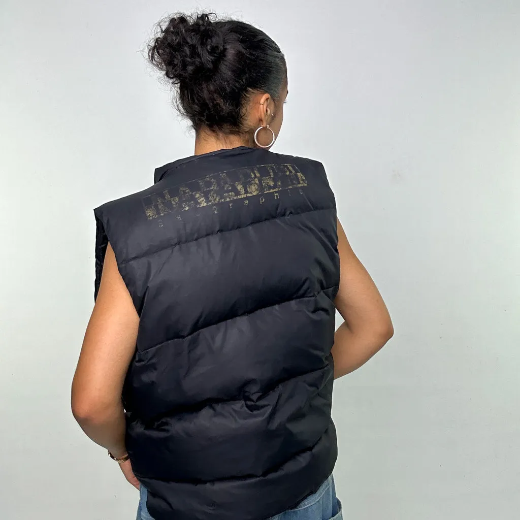 BLACK 90S NAPAPIJRI PUFFER JACKET COAT GILET (