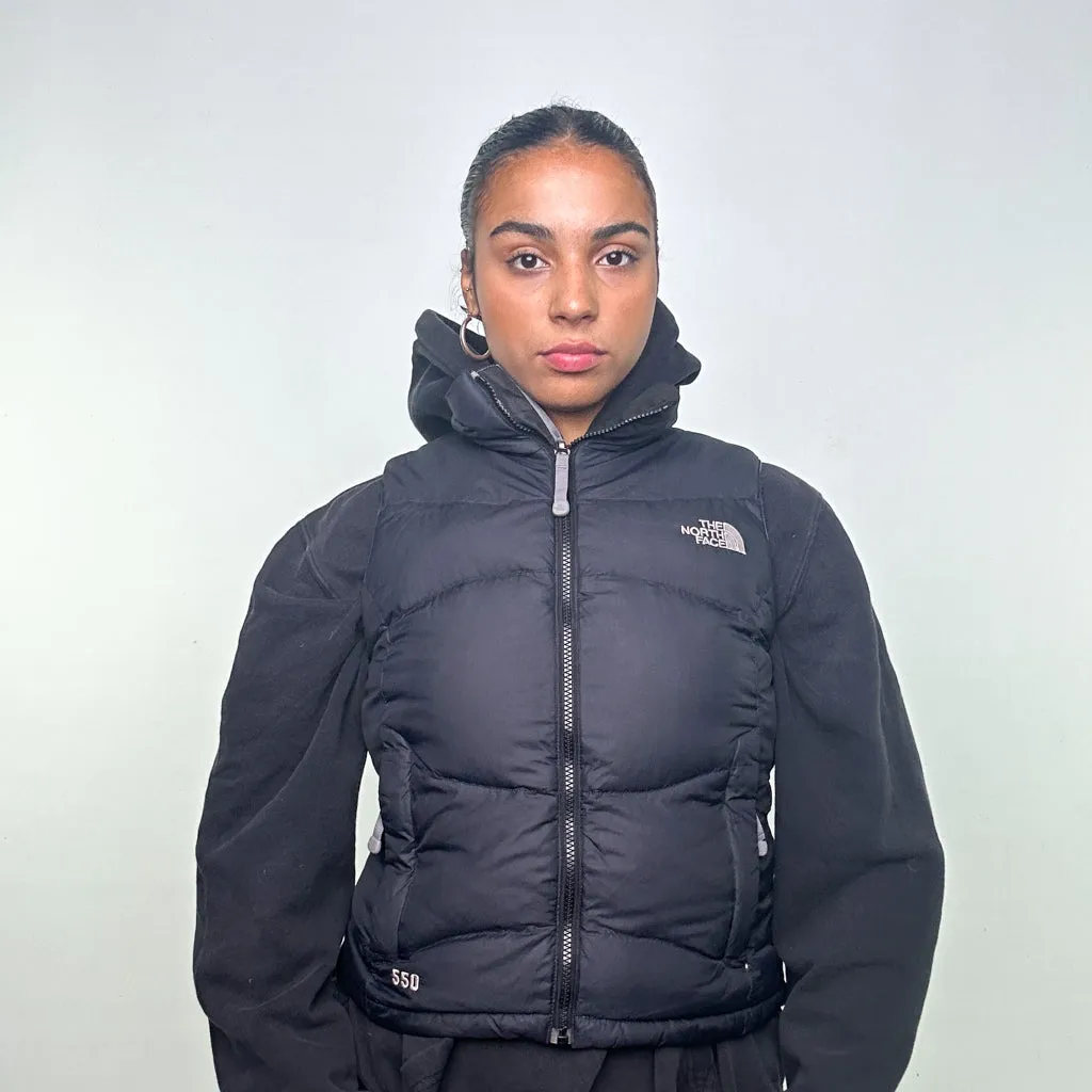 Black 90s The North Face 550 Series Puffer Jacket Coat Gilet (XS)