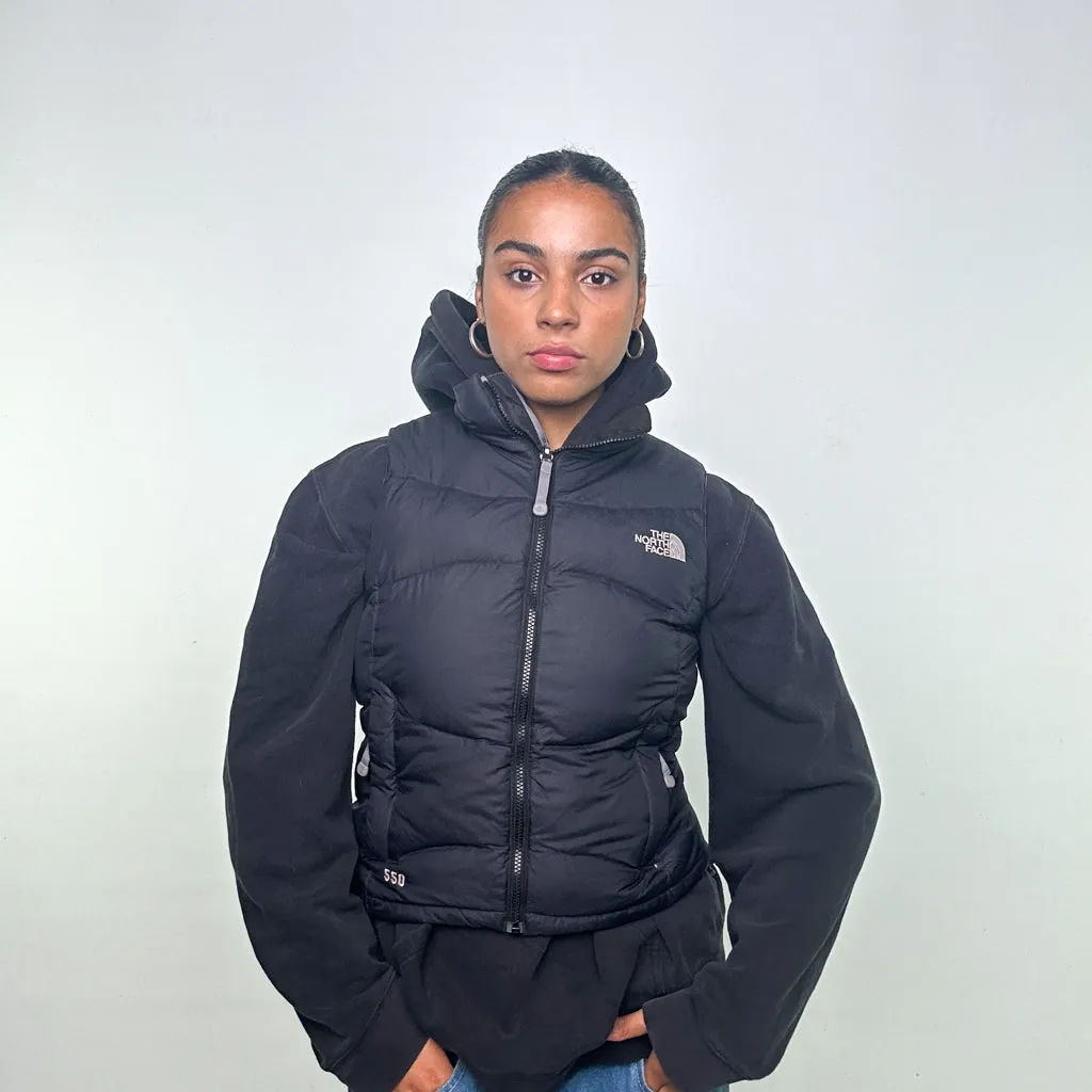 Black 90s The North Face 550 Series Puffer Jacket Coat Gilet (XS)