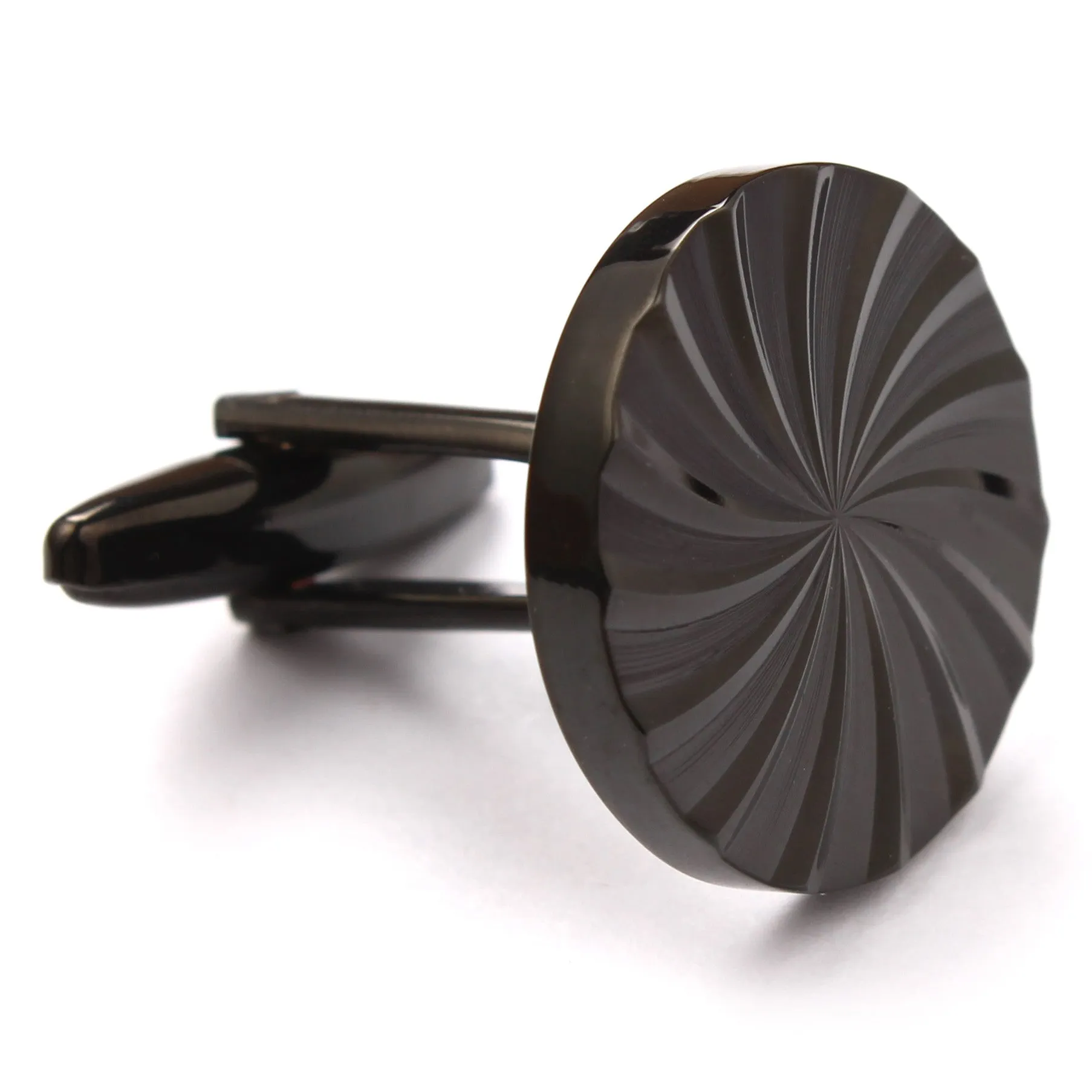 Black Circle Cufflinks