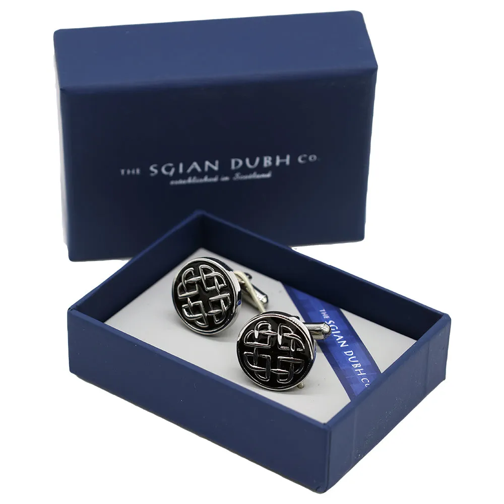 Black Enameled Strathy Cufflinks