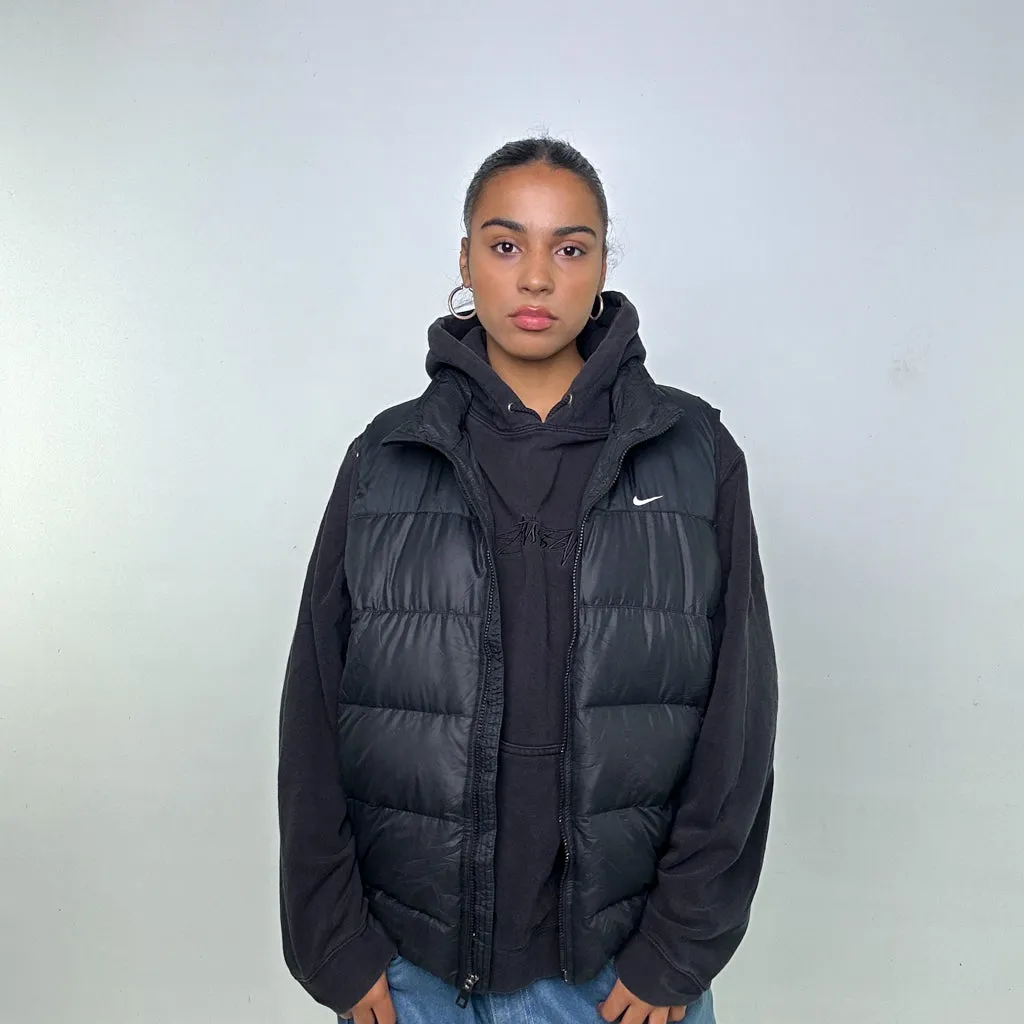 Black y2ks NIKE Puffer Jacket Coat Gilet (L)