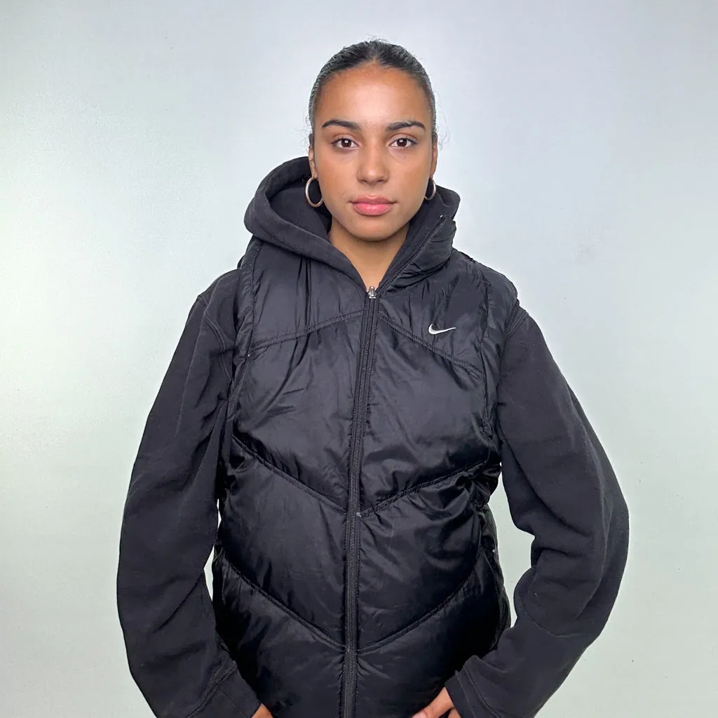 BLACK Y2KS NIKE PUFFER JACKET COAT GILET (