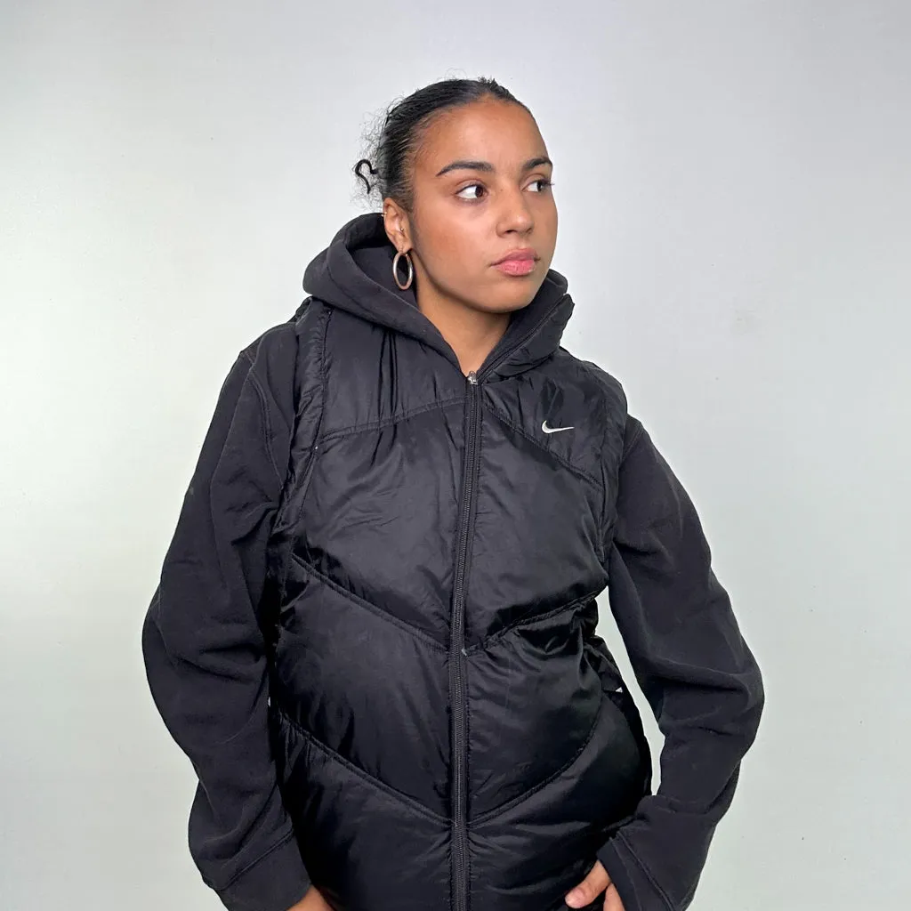 BLACK Y2KS NIKE PUFFER JACKET COAT GILET (