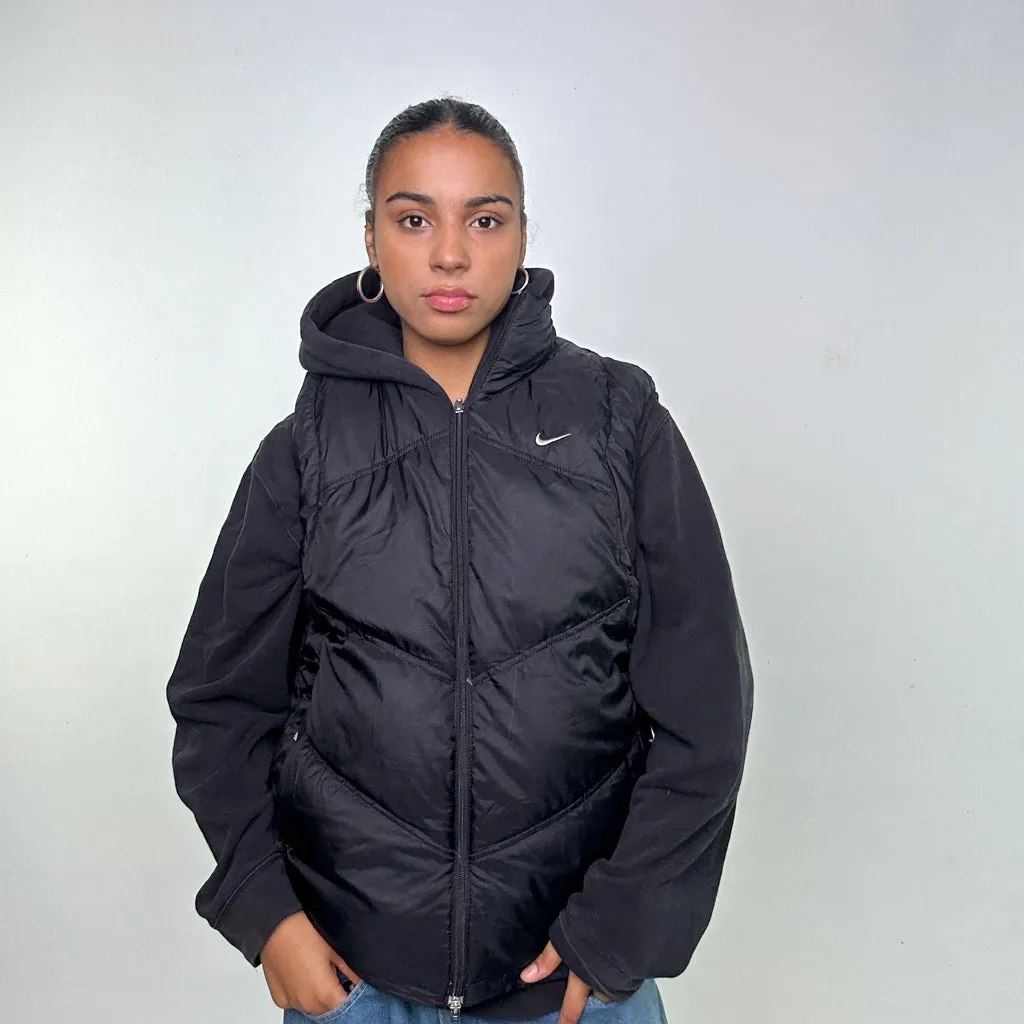 BLACK Y2KS NIKE PUFFER JACKET COAT GILET (