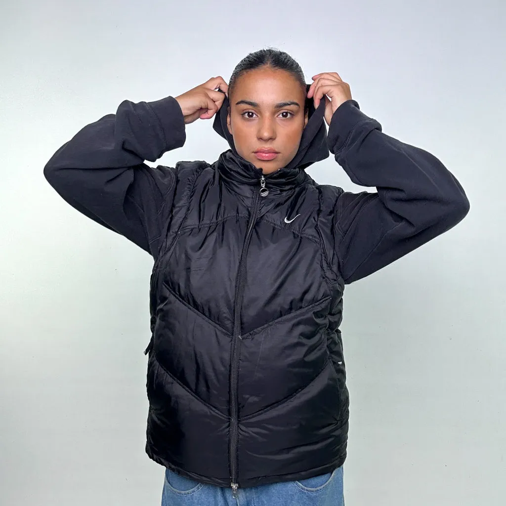 BLACK Y2KS NIKE PUFFER JACKET COAT GILET (