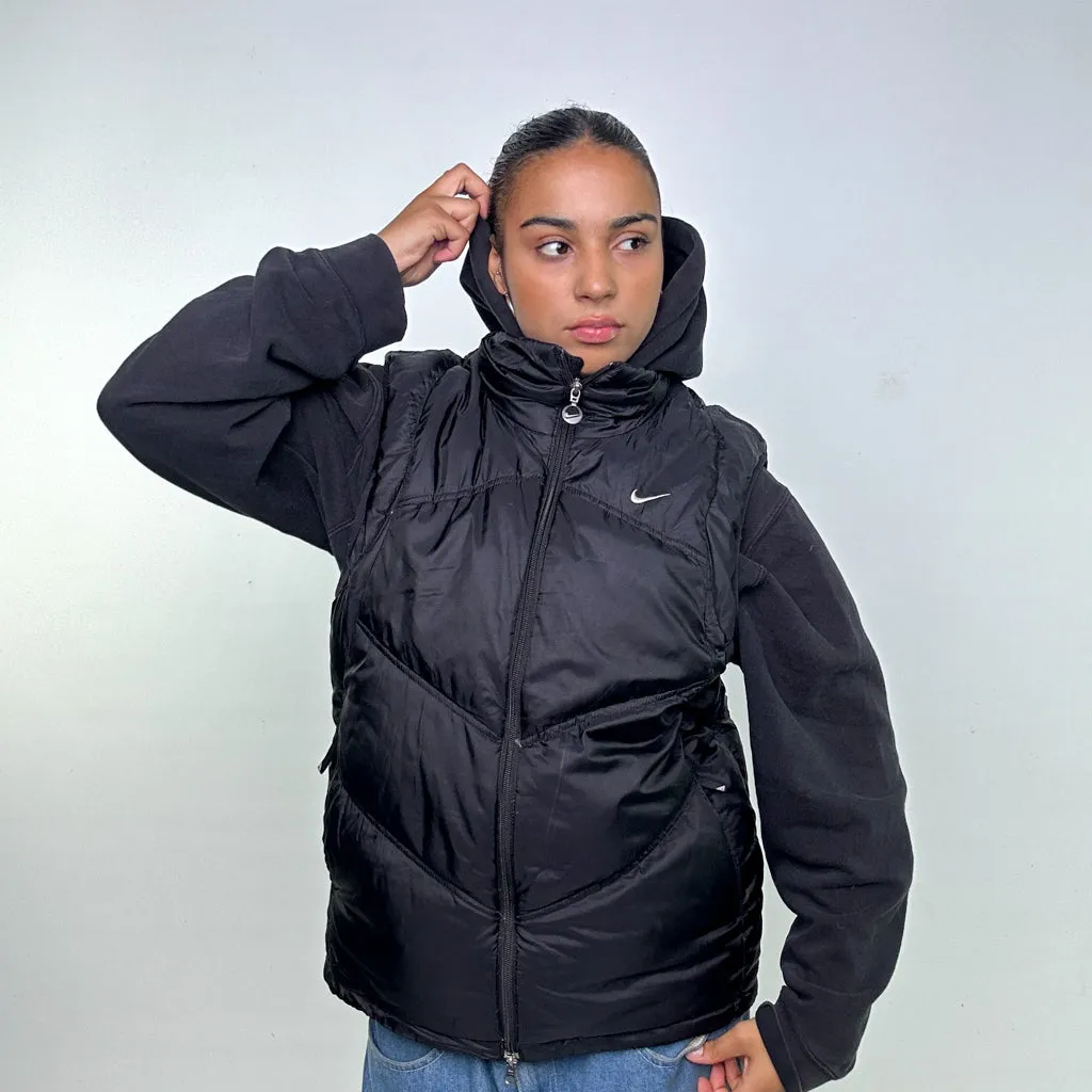 BLACK Y2KS NIKE PUFFER JACKET COAT GILET (