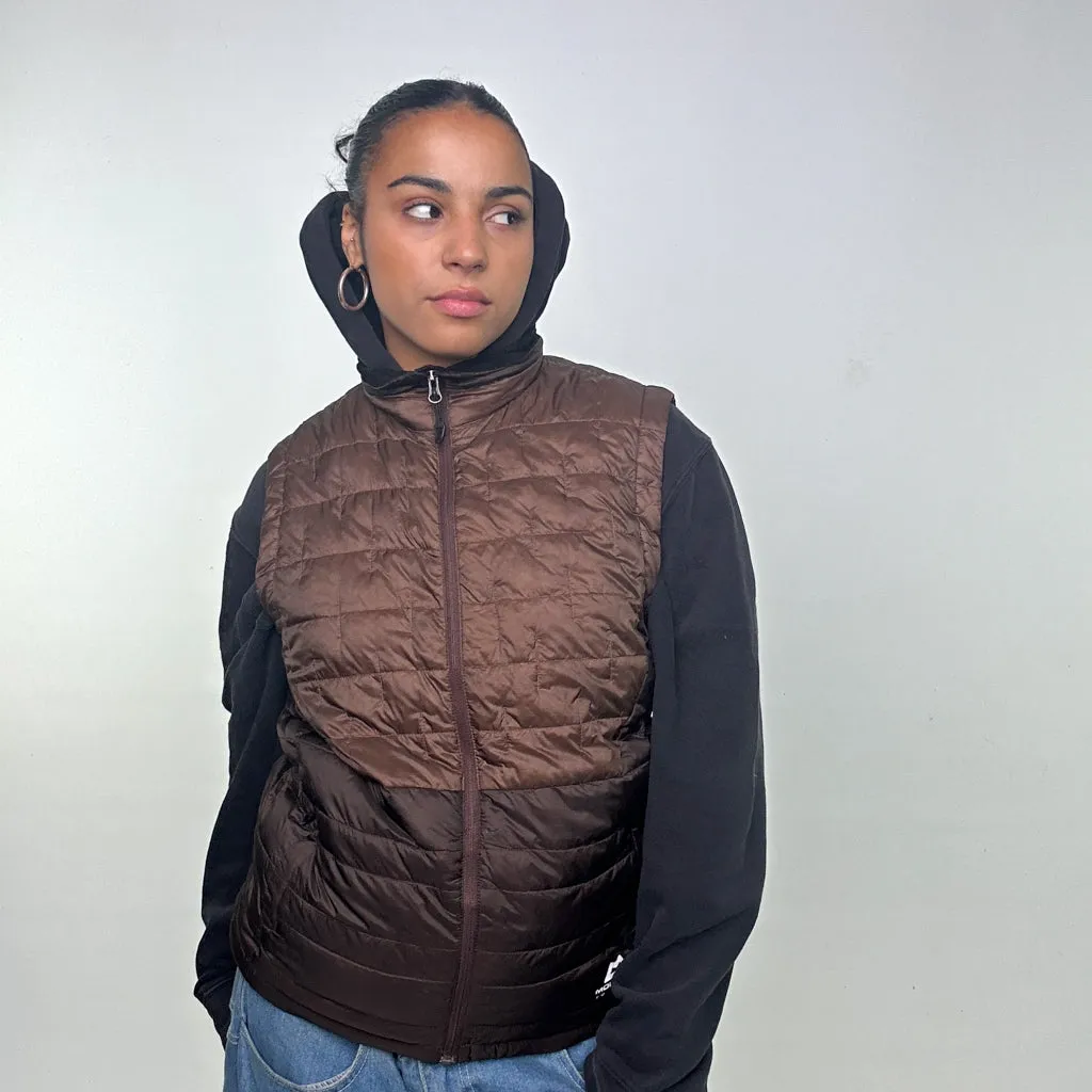 BROWN 90S MOUNTAIN EQUIPMENT PUFFER JACKET COAT GILET (