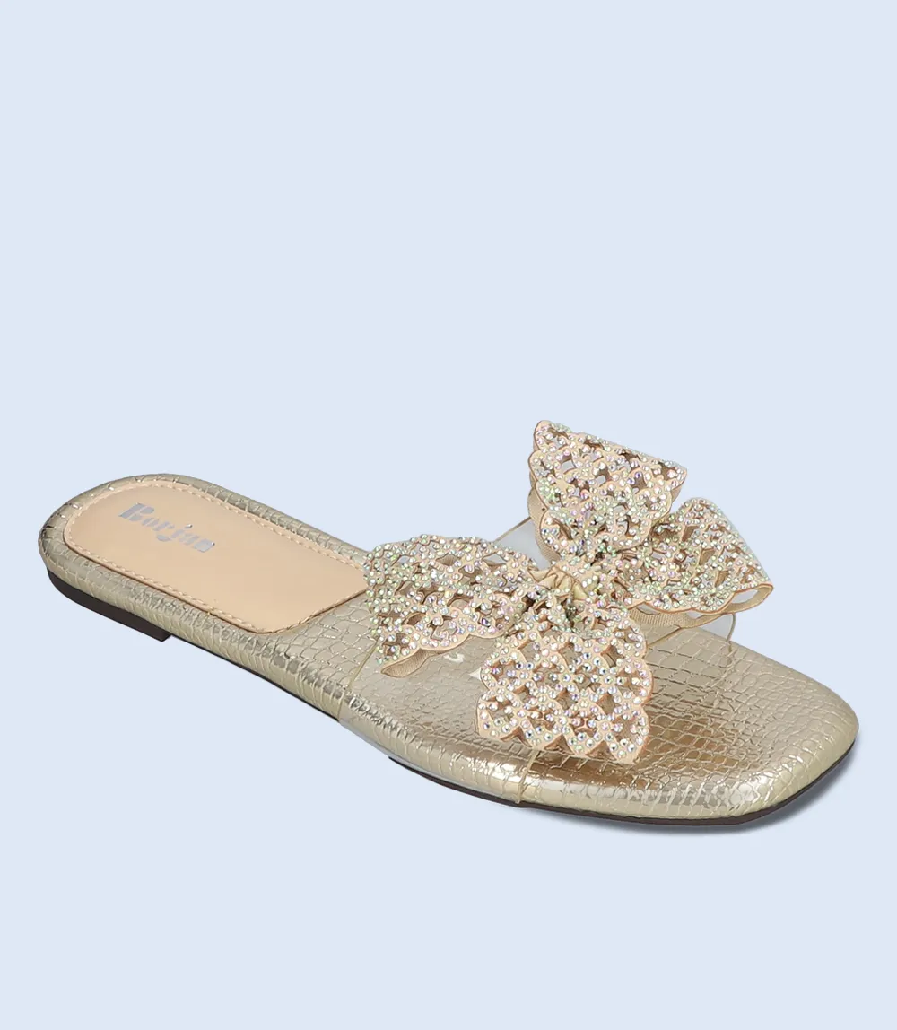 BW8758-GOLDEN-Women Formal Slippers