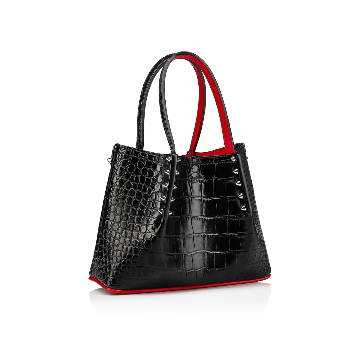 Cabarock mini Tote bag - Alligator embossed calf leather - Black