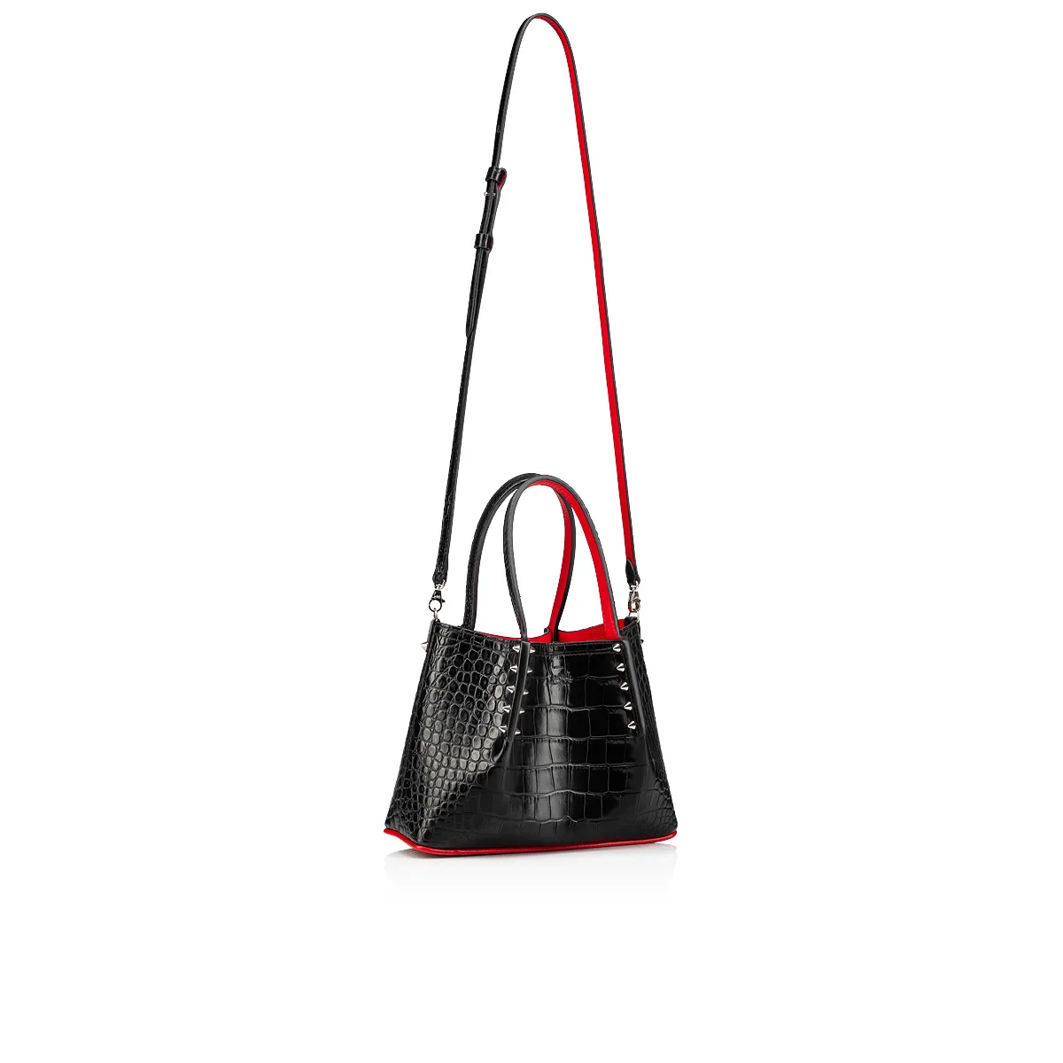 Cabarock mini Tote bag - Alligator embossed calf leather - Black