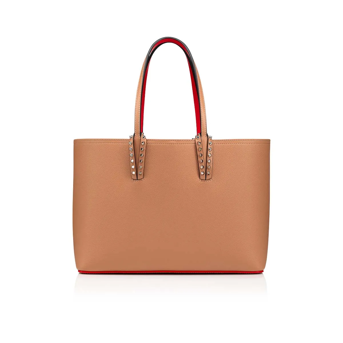 Cabata small Tote bag - Calf leather and spikes - Blush