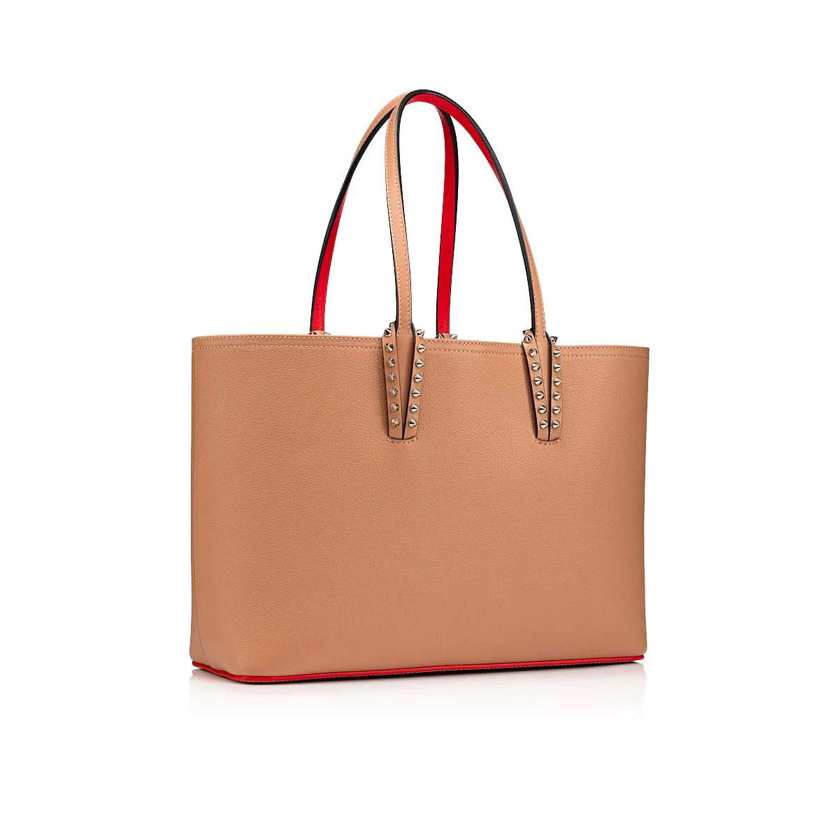 Cabata small Tote bag - Calf leather and spikes - Blush