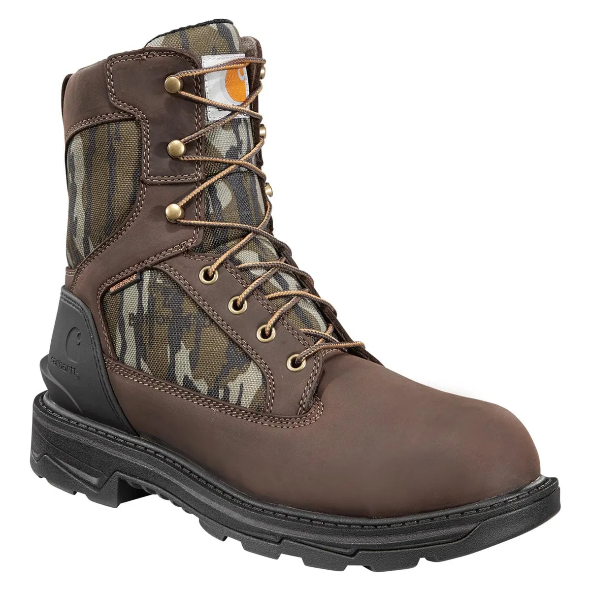 Carhartt Men's Ironwood Waterproof 8 Work Boots - Dark Brown/Mossy Oak